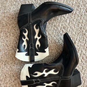Black and White Western Boots